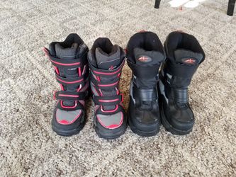 2 pairs of size 12 boys snow boots