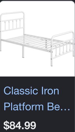 2 Classic Iron Platform Bed with ZINUS  mattress