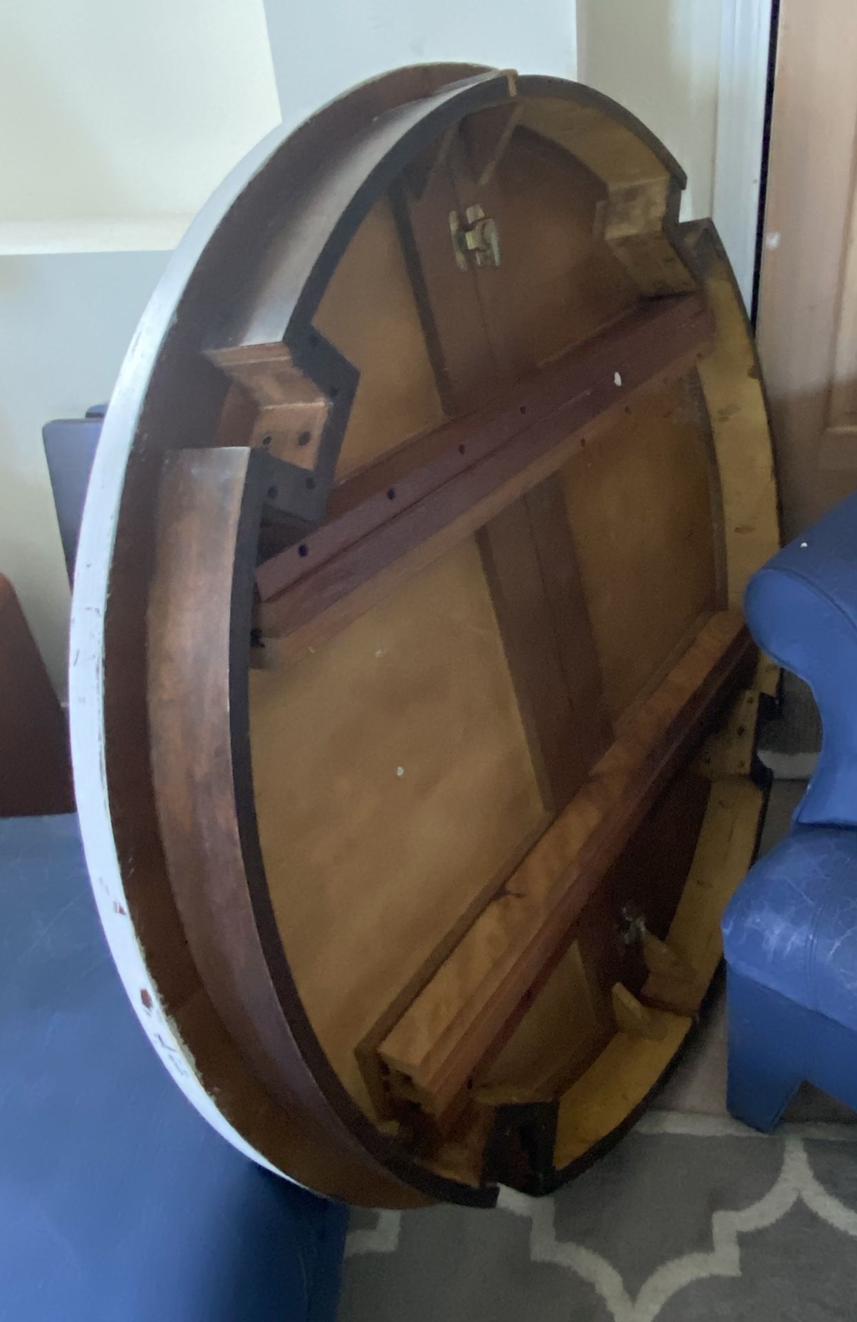 Vintage 48" Solid Wood Spindle Leg Round Table