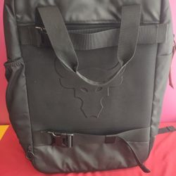 Under Armour Project Rock Duffle Backpack Bag Black 