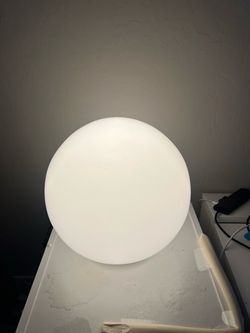 Large White Sphere Globe Lamp