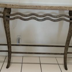 Granite And Steel Entry/sofa Table 