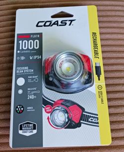 New in Package Rechargeable Coast 1,000 Lumen FL87R Headlamp