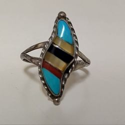 Vintage 1970s Rare Turquoise Ring