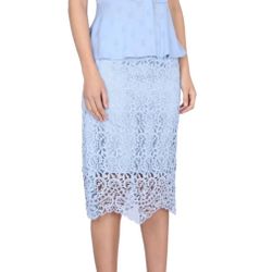 NWT Burberry High waist lace embroidered mid skirt 