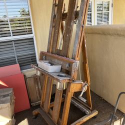 Painter’s Easel- Large Wood H Frame With Crank