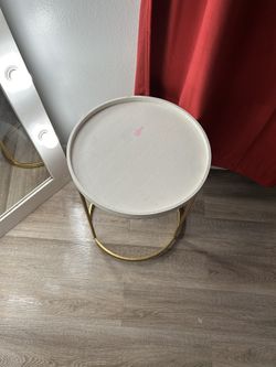 White & Gold Side Table