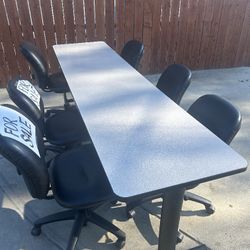Leather Chairs W/ Table