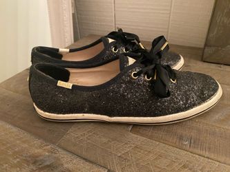 ✨ Kate Spade x Keds Black Glitter Sneakers – Size 6 ✨