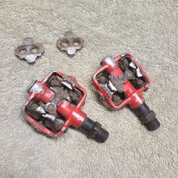 Vintage Ritchey Clipless MTB Pedals Red With Cleats
