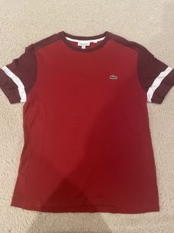 Lacoste Red 100% Cotton Short Sleeve T Shirt Boys M