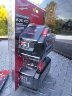 !! TWO BRAND NEW M18 XC5.0 MILWAUKEE BATTERIES!!