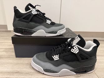 2024 Men's Air Jordan 4 Retro Fear FQ8138-002 Black White Anthracite Black Pure Platinum Size 12 Shoes Used w/ Box