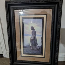 Framed Picture Of Christ "Walk With Me"