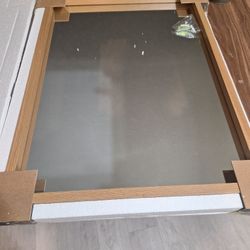  Natural Wood Frame Bathroom Mirror, Espejo