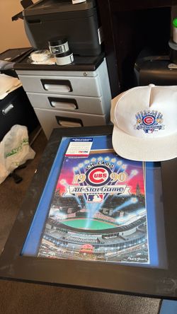 Officiall 1990cubs all star baseball program with a bonus hat that has never been worn a totally a great find