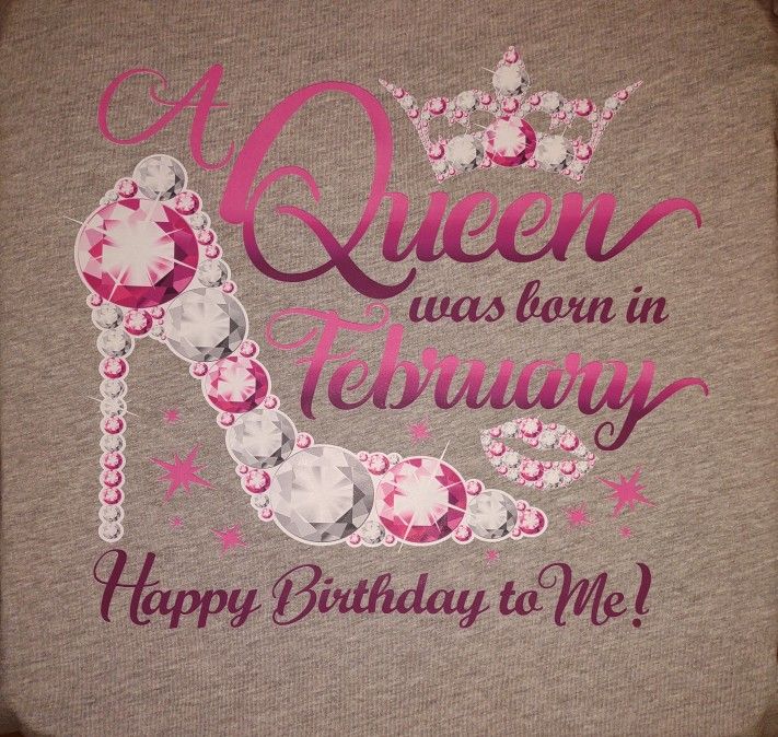 A Queen Was Born In February-Grey/Pink High Heel Shirt
