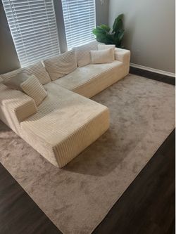 L shaped Cream cloud / boneless couch