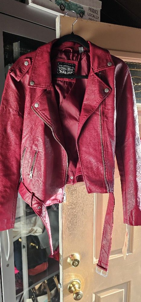 Levi's Plus Size Leather Belted Jacket Motorcycle