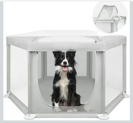Paw Libero 58"x58"x30" Large Dog Playpen Indoor, Extra Tall