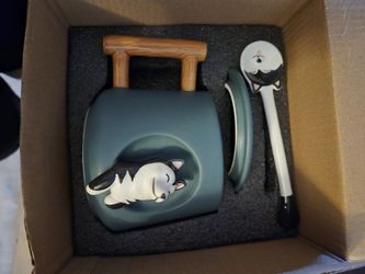  Ceramic Coffee Mug with Lid and Matching Spoon, Novelty 3D Husky 