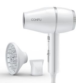 CONFU Hair Dryer, Blow Dryer for Curly Hair Women, Ionic pro Hair Dryer with Diffuser and Concentrator Nozzle, 1875W Powerful HairDryer Lightweight Dr