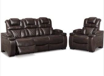 Warnerton Chocolate Power Reclining Sofa Set