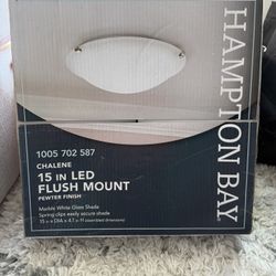 New in Box Hampton Bay Chalene 15 In LED Flush Mount