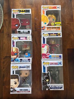 Funko Pop Lot of 6 Marvel Dragon Ball Z