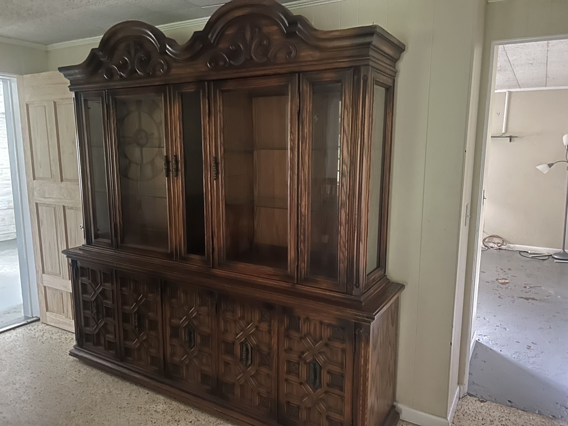 Display Case With Dresser Real Wood
