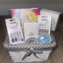 Brand New Beauty Gift Basket - Chanel Perfume, Nails, Journal & More!
