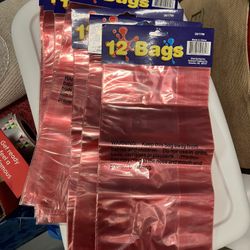 Red Cellophane Gift or Cookie Bags - 12 bags per pack