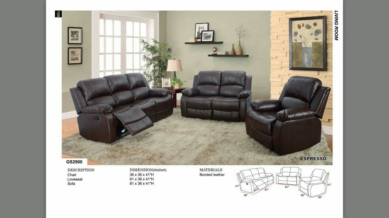 leather recliner sofa set
