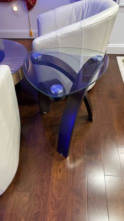 Glass and wood end table
