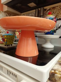 Ceramic Orange Cake Stand $25 OBO