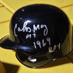 CARLOS MAY SIGNED 'MICRO' MINI HELMET!