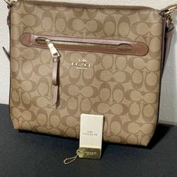 Coach F77885 Mae File Crossbody Leather Bag - Beige (Out Of Stock Bag)
