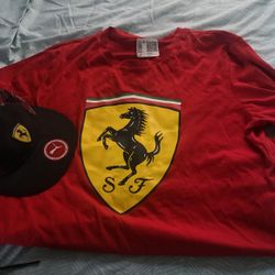 Ferrari T-shirt And Hat