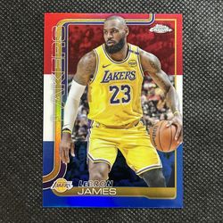 Lebron James 2025-26 Topps Chrome Basketball Red White Blue Lakers #127