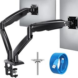 HUANUO 13 to 40 Inch Dual Monitor Arm for 2 Ultrawide Screens, Height Adjustable