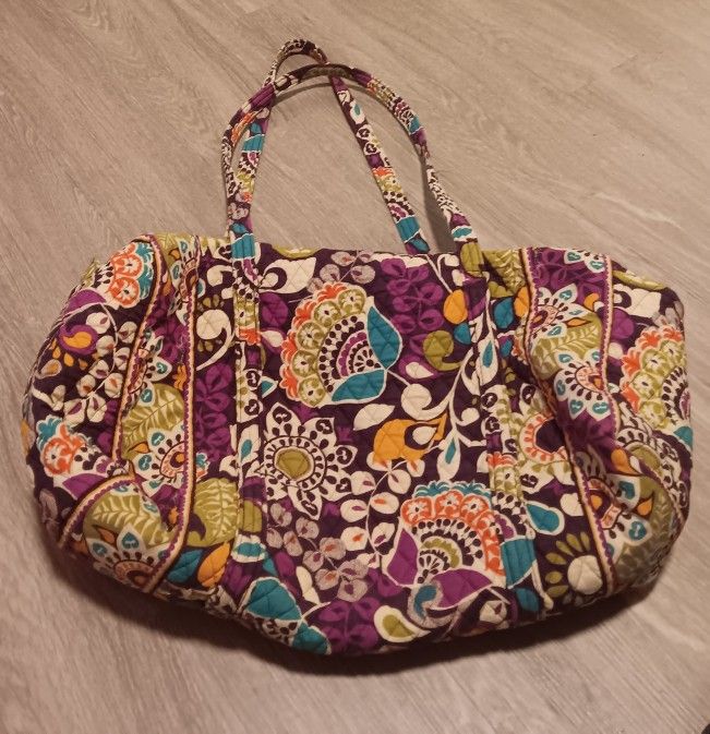 Vera Bradley Large DUFFLE BAG Multi Floral Butterfly French Country Boho