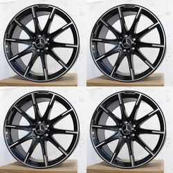 20x8.5J Gloss Black Lip Wheels 5x112 ET35 CB66.6 Fits Audi A4 A5 A6 Q5 VW Mercedes C E