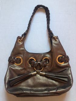 Michael Kors bronze leather hobo bag