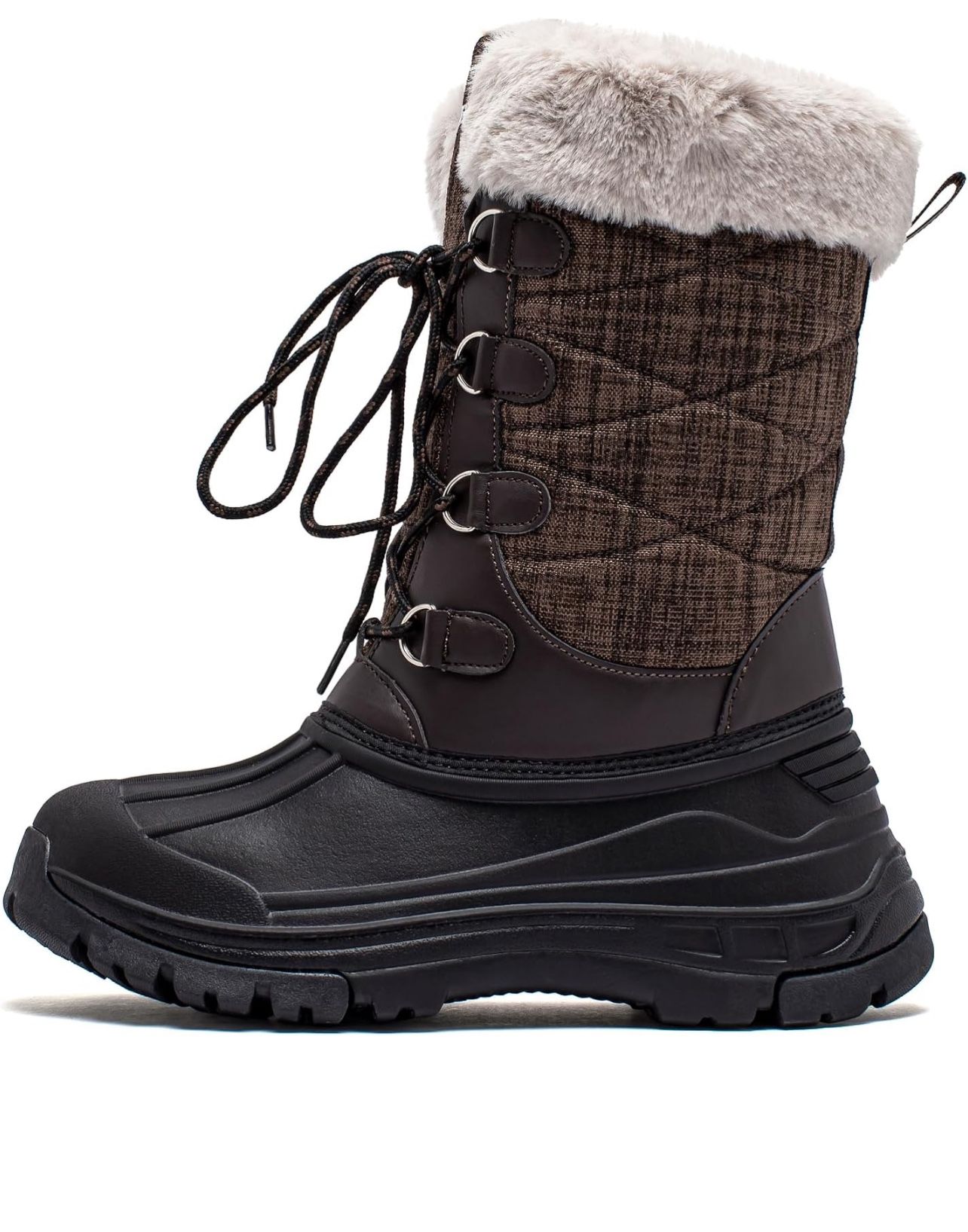 HOBIBEAR Women's Winter Snow Boots Outdoor Waterproof Mid Calf Boots for Women