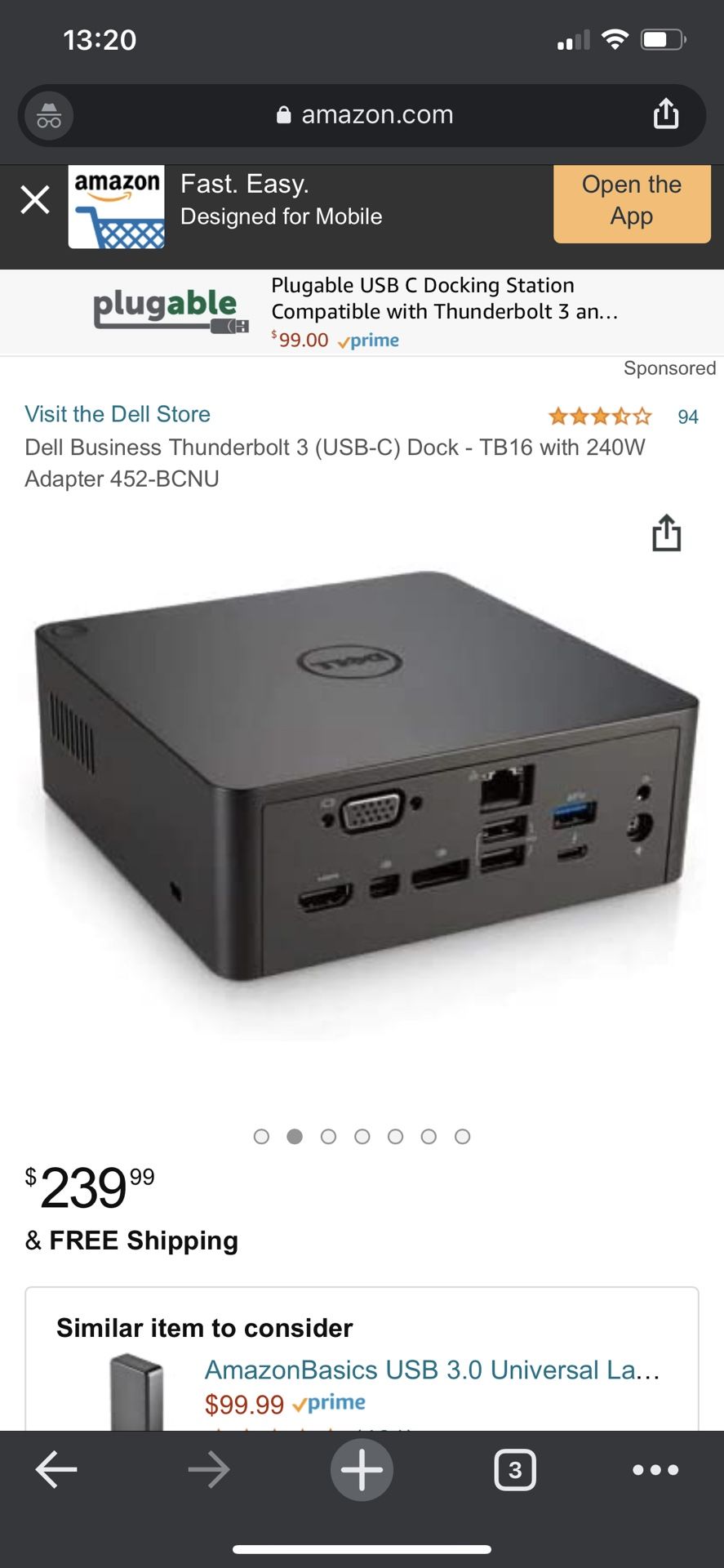 Dell Thunderbolt TB16 Laptop Dock