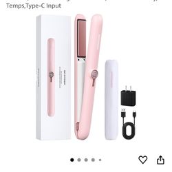 Cordless Hair Straightener and Curler, Portable Hair Straightener for Travel