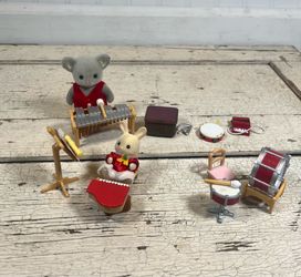 Vintage Sylvanian Families Calico Critters Music Set W/ Figures