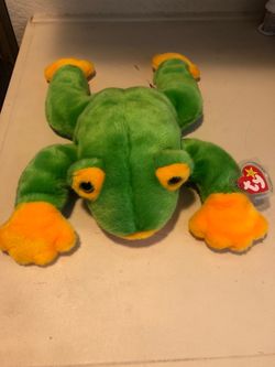 New Perfect Condition 1998 Ty Beanie Buddy Smoochy The Frog Plush