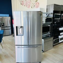 Samsung 23 cu. ft. 3-Door French Door, Counter Depth Refrigerator with CoolSelect Pantry in Stainless Steel RF23RSR IHXL9