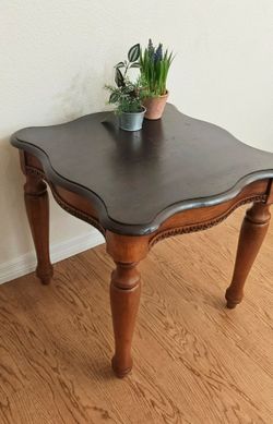Brown Cherry Mahogany Sofa Couch Square End Side Table